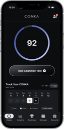 CONKA app showing daily brain performance score