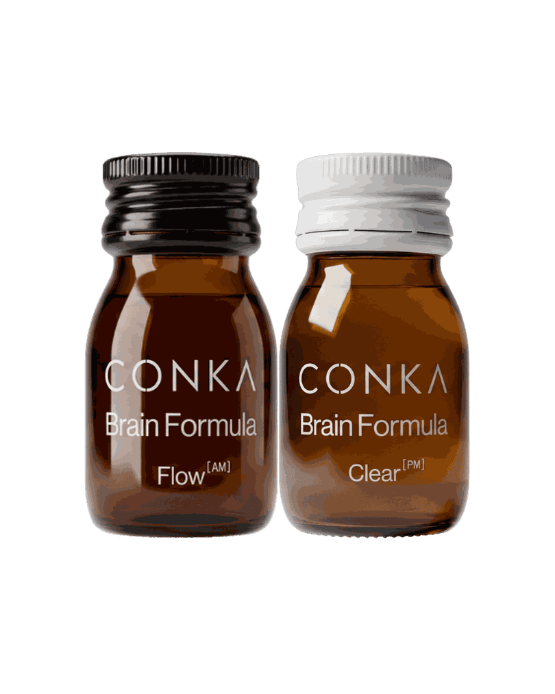 CONKA Flow and Clear bottles