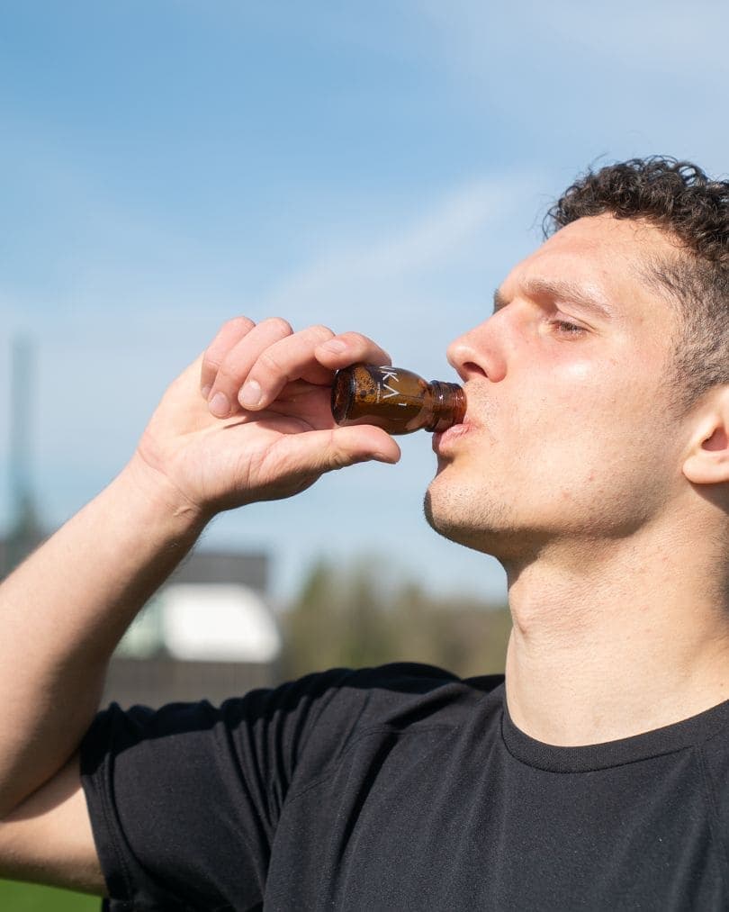 A CONKA athlete taking the daily shot outdoors