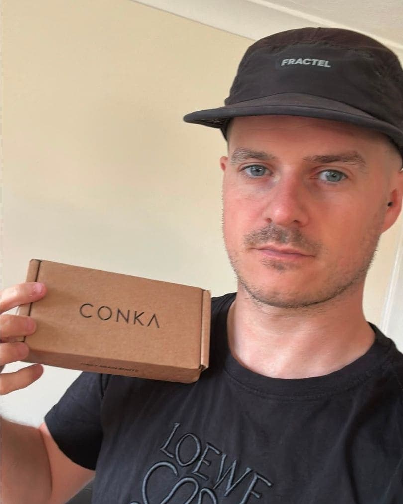 A CONKA customer with the daily shot
